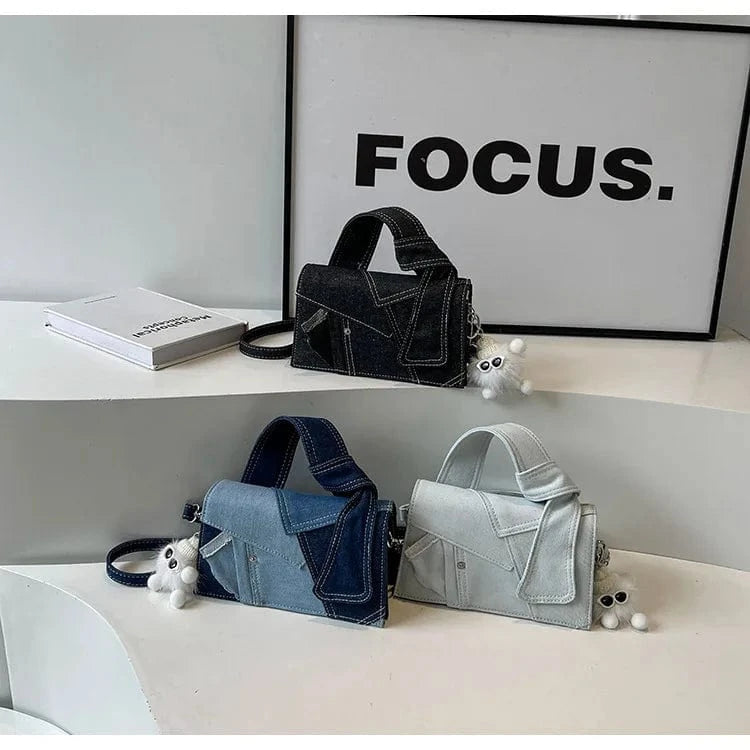 2024 New Designer Blue Jean Purses Shoulder Crossbody Patchwork Handbags Top Handle Denim Bags Wholesale