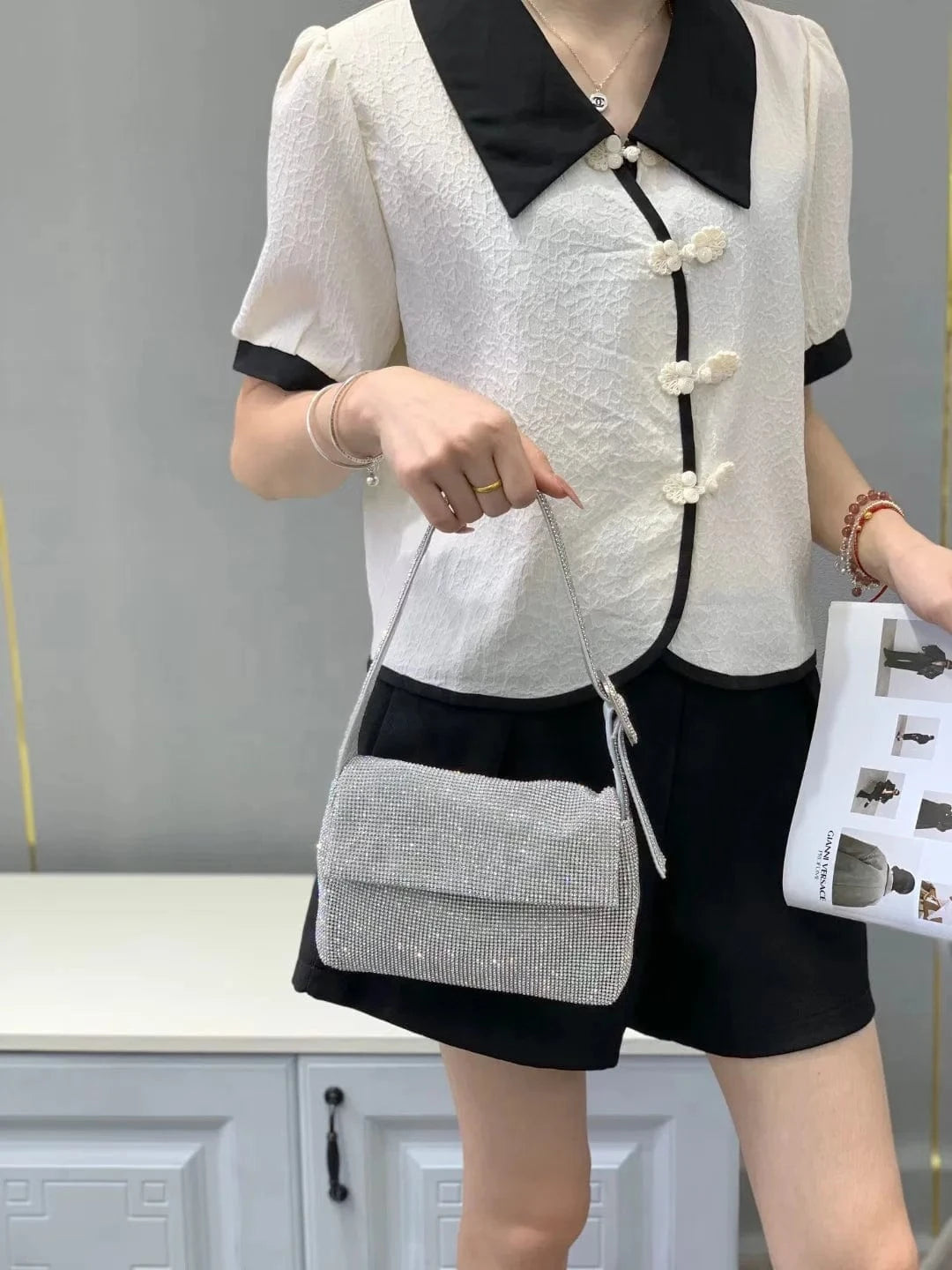 2024 New Elegant  rhinestone handbag purse bolsas evening bags luxury shoulder bag