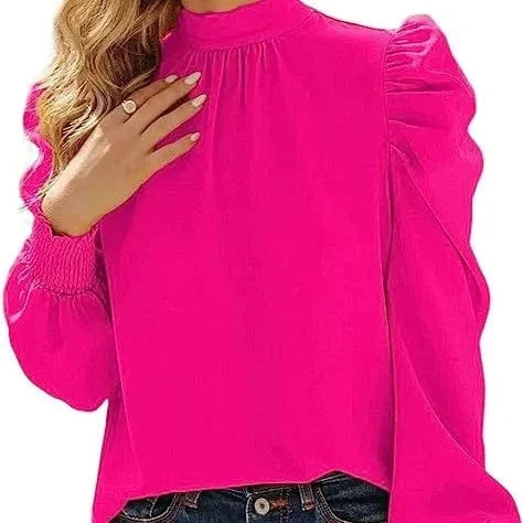 2024 New European and American Lace-up Leg of Lamb Sleeve Loose Long Sleeve  Spring and Autumn Women's Shirt