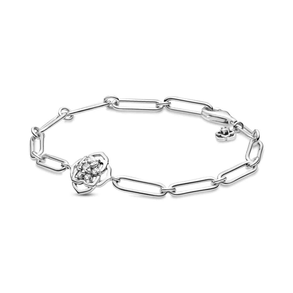 2024 new fashion chain festival mother Day series sparkling love rose D I Y  S 925 Sterling Silver Bracelet