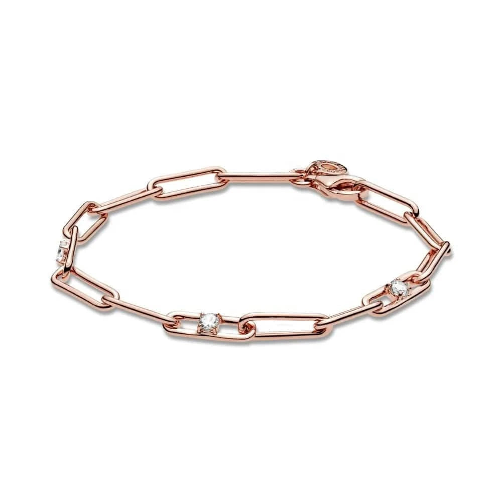 2024 new fashion chain festival mother Day series sparkling love rose D I Y  S 925 Sterling Silver Bracelet