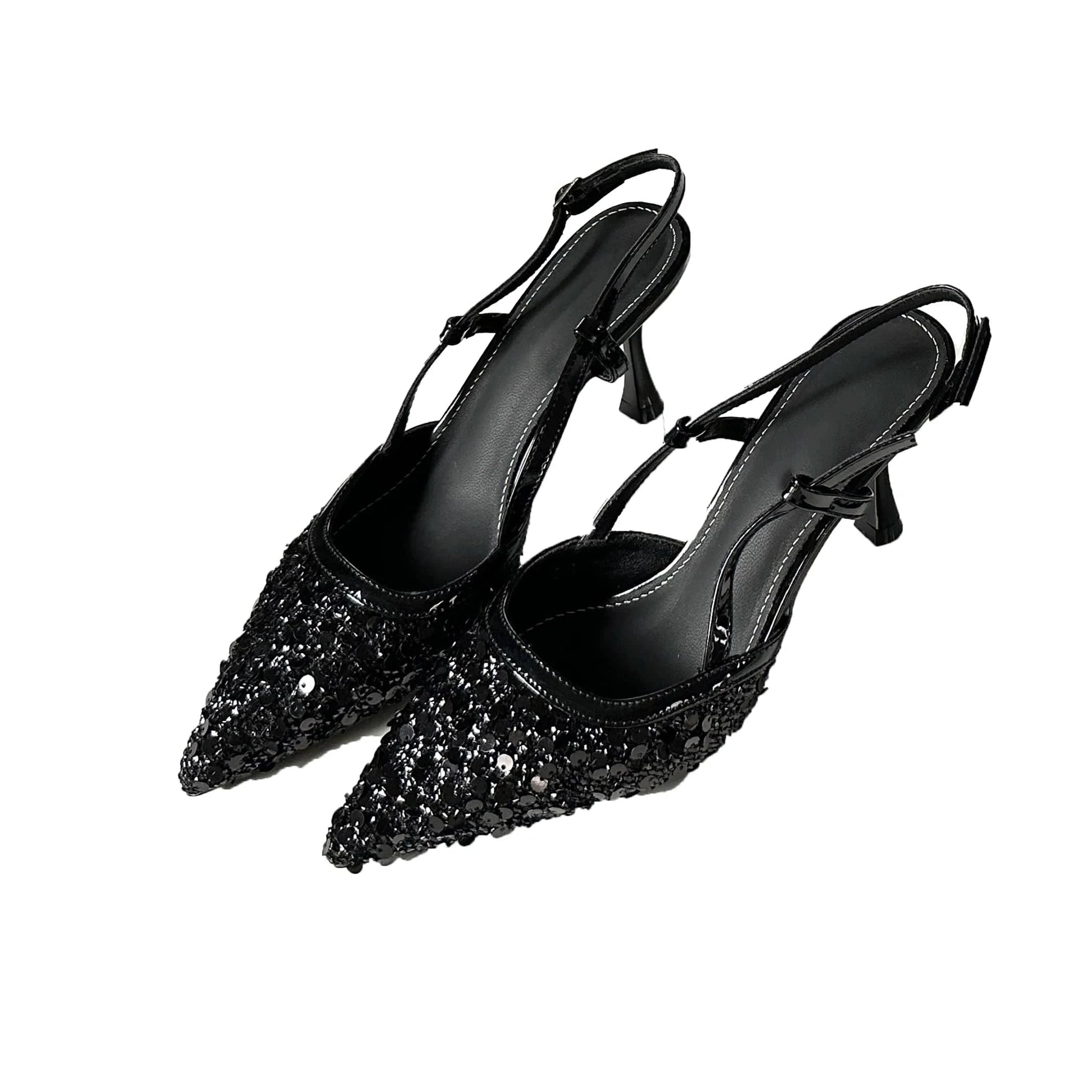 2024 new fashion sandals sequins pointed heel shoes 8.5CM high shoes hot sale