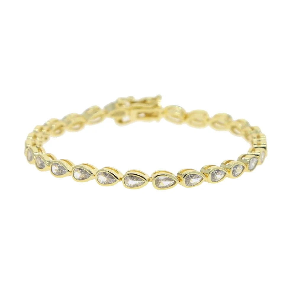 2024 New Fashion Silver Gold Plated Luxury Jewelry Bling Iced Out 5A CZ  Geometric Various Shaped Bezel Tennis Bracelet