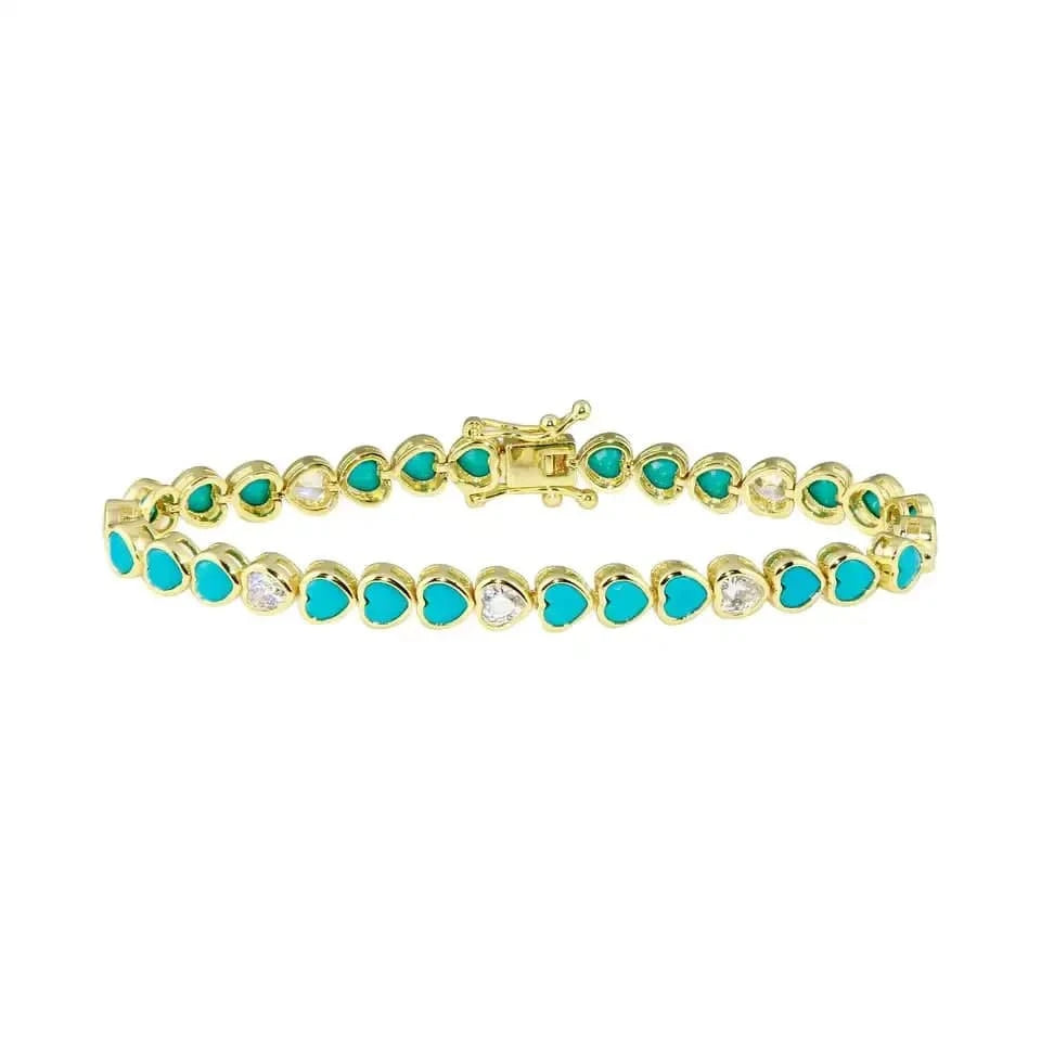 2024 New Fashion Silver Gold Plated Luxury Jewelry Bling Iced Out 5A CZ  Geometric Various Shaped Bezel Tennis Bracelet