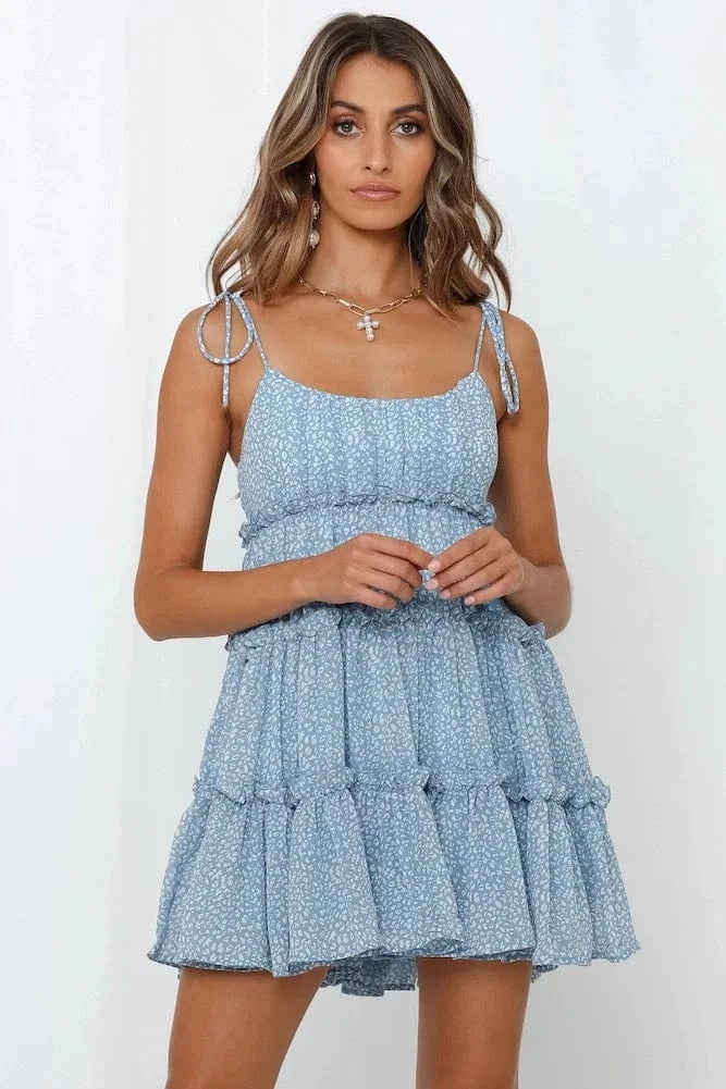 2024 New Fashion Summer Floral European Vacation Print Style Sexy Printed Suspender Sleeveless Dress