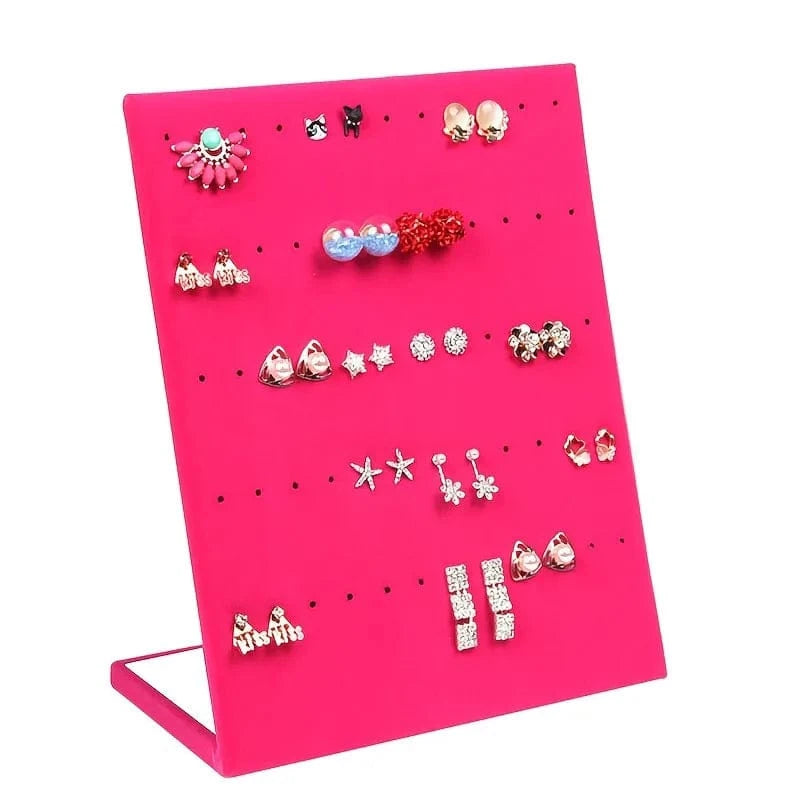 2024 New Fashionable Display Stand For Jewelry Women Earrings Display Rack L-Shaped Solid Velvet Storage Shelves Racks
