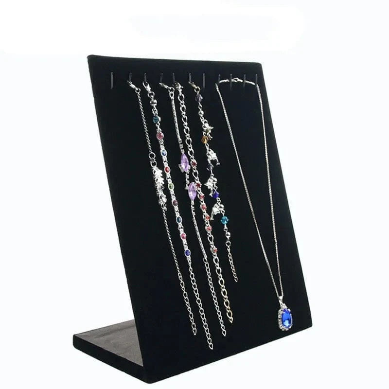2024 New Fashionable Display Stand For Jewelry Women Earrings Display Rack L-Shaped Solid Velvet Storage Shelves Racks