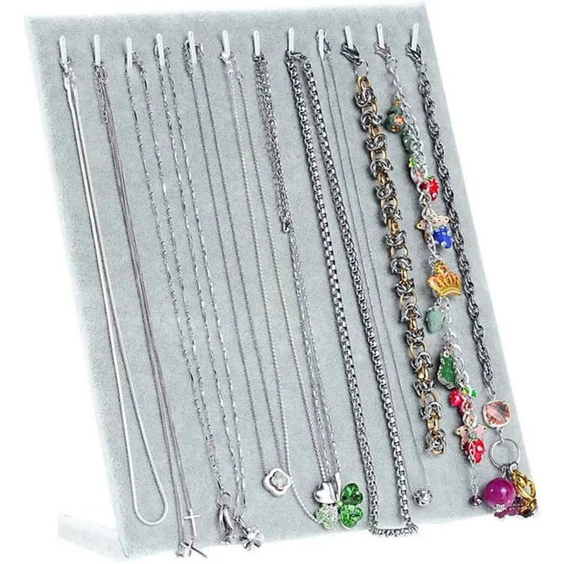 2024 New Fashionable Display Stand For Jewelry Women Earrings Display Rack L-Shaped Solid Velvet Storage Shelves Racks