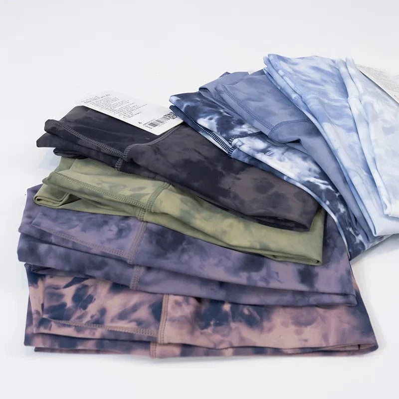 2024 New Hot Sale Cycling Yoga Running Pants Butt Lift High Waisted Seamless Tie-Dye Yoga Leggings Women lulu