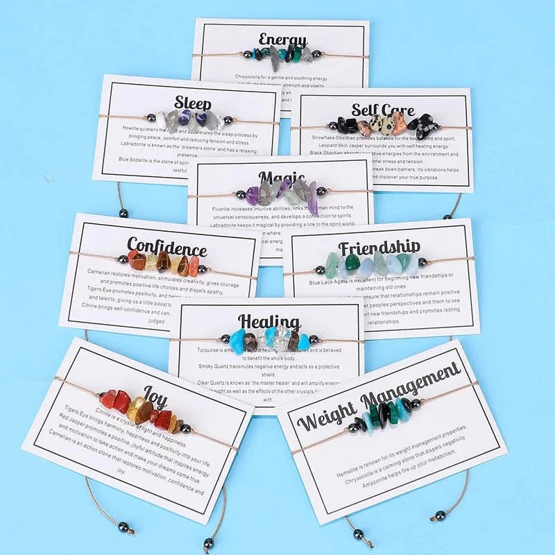 2024 New Irregular Amethyst Bead Bracelet Unisex Waxed Thread For Bracelets Creative Combination Adjustable Jewelry