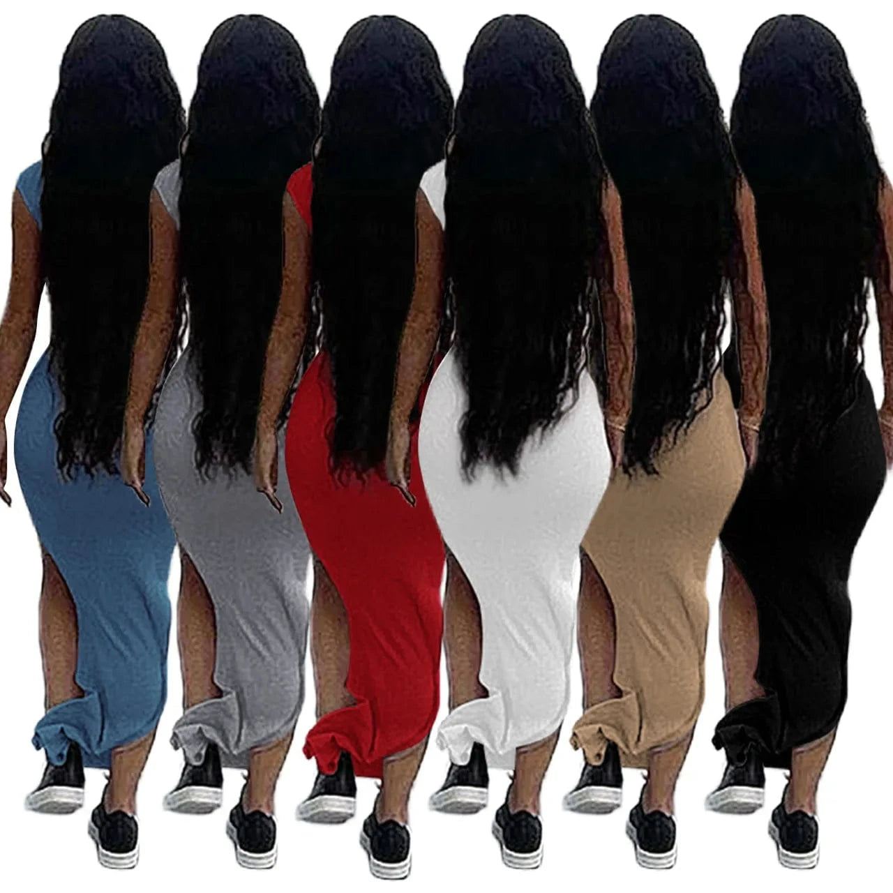 2024 new Irregular Oblique Shoulder Skinny Elastic Slip Jersey Strapless Summer Dress Outfits Midi Casual Dress