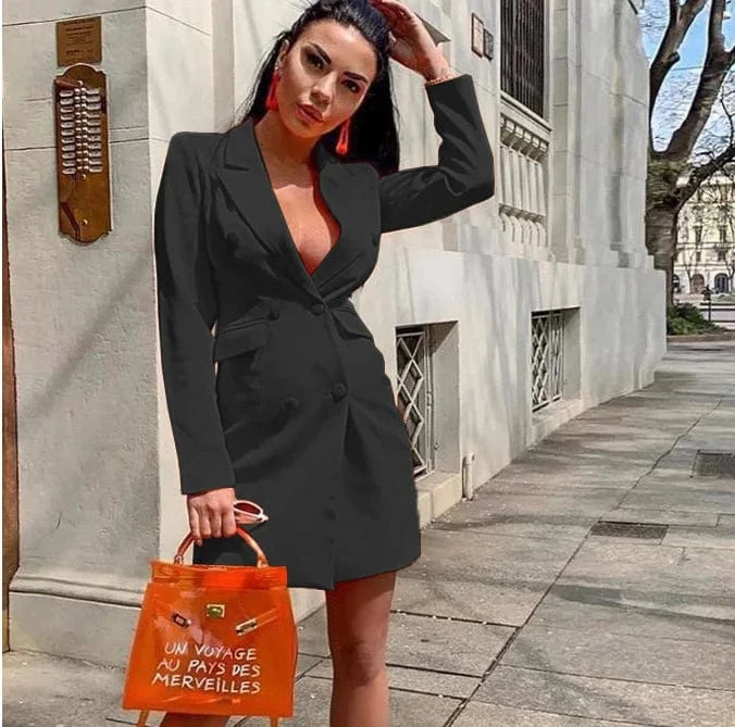 2024 New Ladies Autumn Solid Color Slim Double Breasted Long Sleeve Lapel Suit jacket women's Blazer Tops