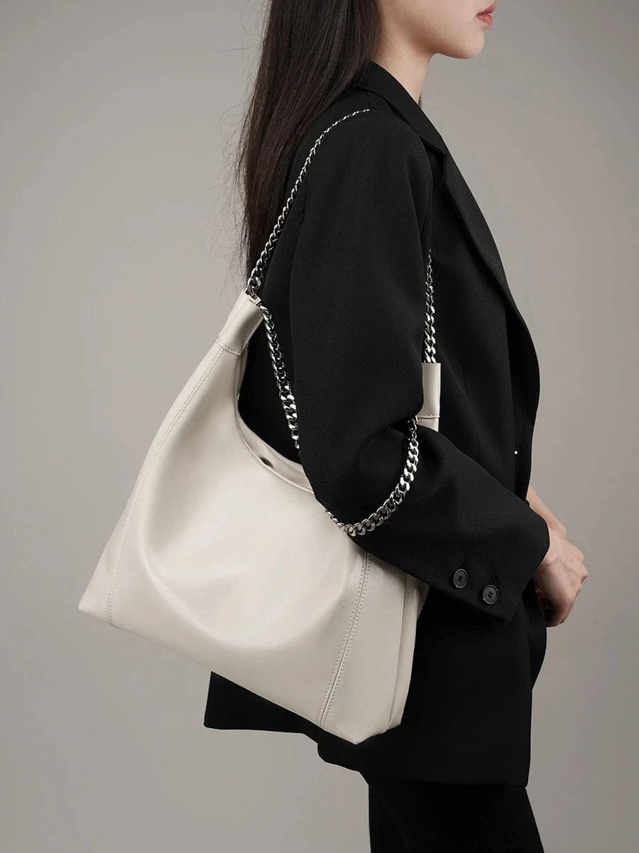 2024 New Oversized Women'S Cow Hide Leather Bucket Hobo Tote Bag Genuine Leather Shoulder Bags Large Fashion Designer Handbags