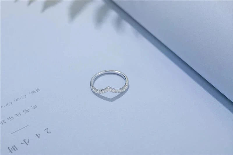 2024 New Trendy Clear 1.5mm Moissanite Stone White Gold Plated Line Ring 925 Sterling Silver Fine Jewelry custom 14k gold plated