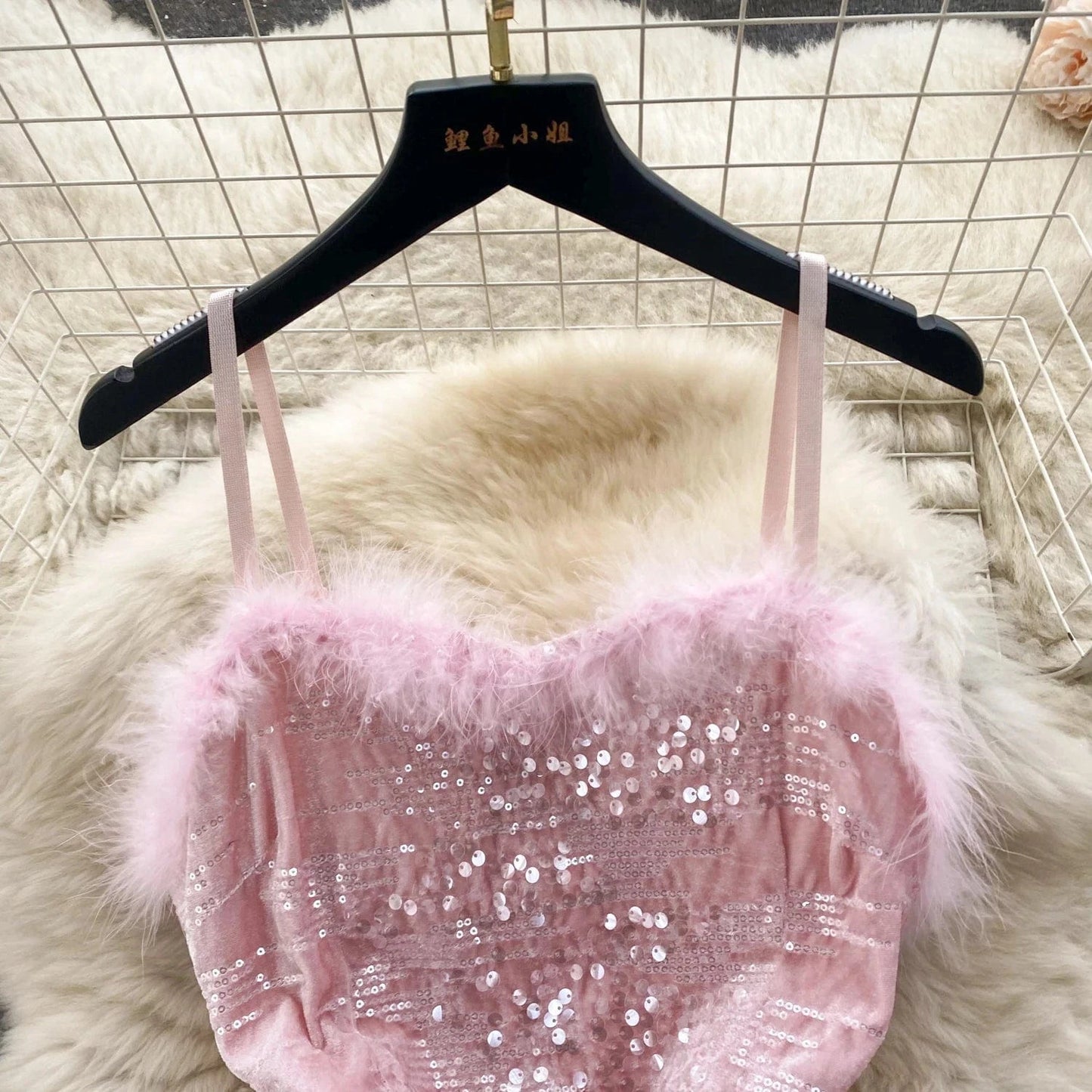 2024 New Year Dress Stitching Sequins Sexy Skirt Base Strap Dress