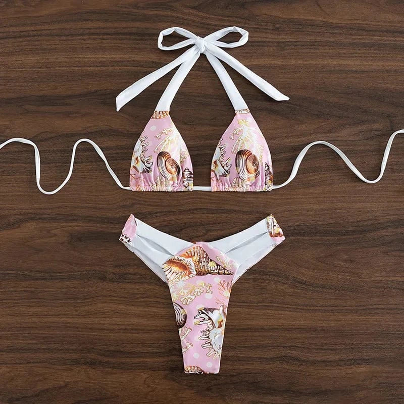 2024 Newest Designer Sexy Backless Women Swimwear Print Swimming Suits Two Piece Bikini
