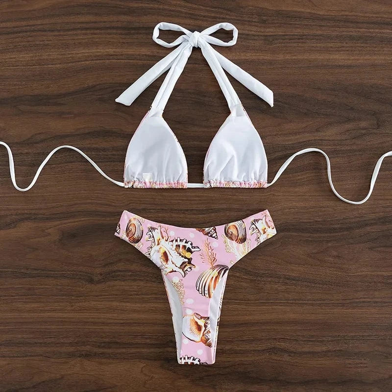 2024 Newest Designer Sexy Backless Women Swimwear Print Swimming Suits Two Piece Bikini