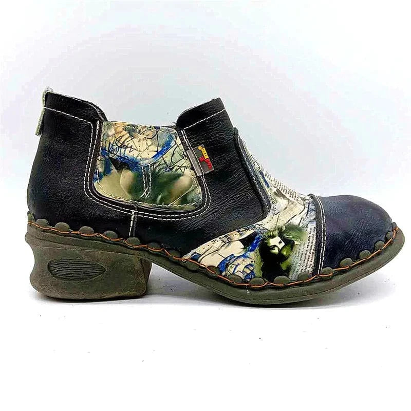 2024 Odm Thick Heel And Ankle Leather Casual Boots Shoes Western Fashion Other Trendy Shoes