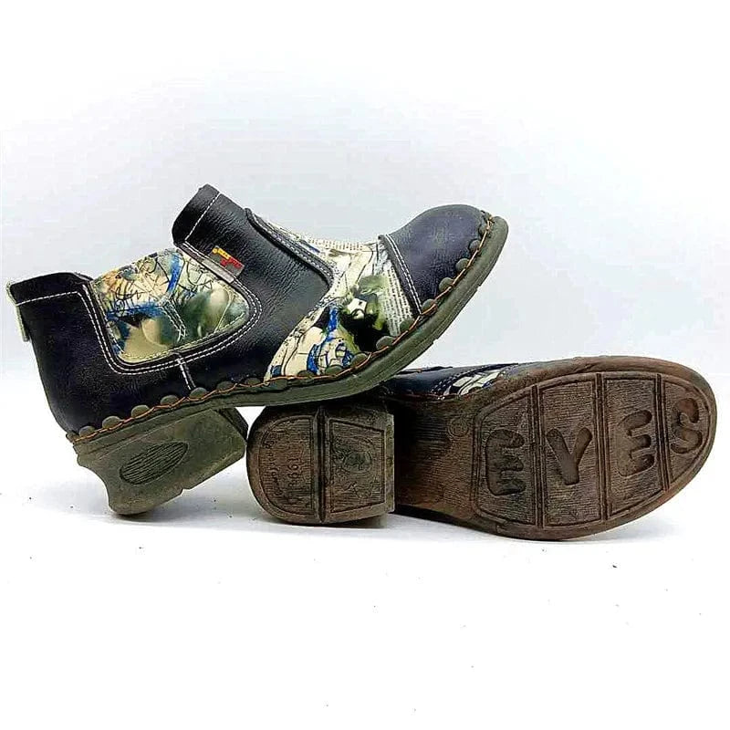 2024 Odm Thick Heel And Ankle Leather Casual Boots Shoes Western Fashion Other Trendy Shoes