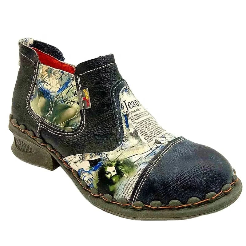 2024 Odm Thick Heel And Ankle Leather Casual Boots Shoes Western Fashion Other Trendy Shoes