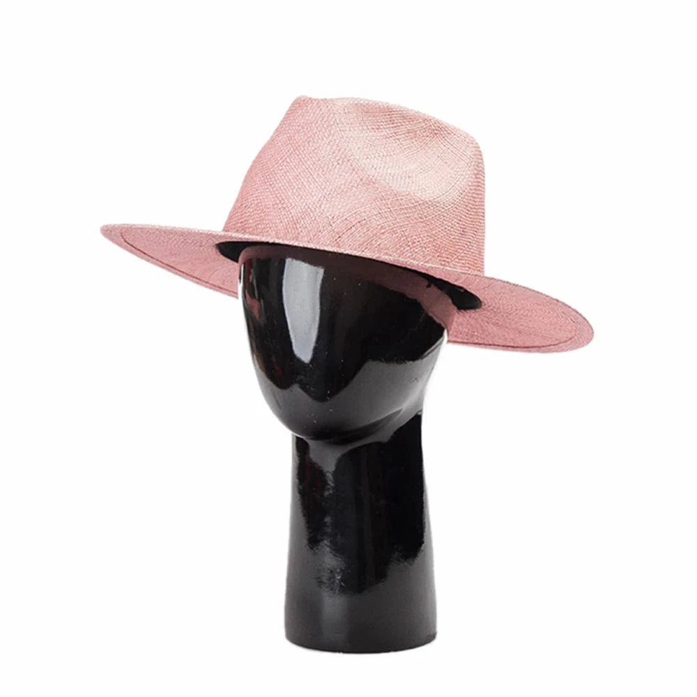 2024 OEM Wholesale Custom Unisex Sun Panama Wide Brim Straw Hats Summer Fedora Hats Women Ladies Chapeau Beach sombreros