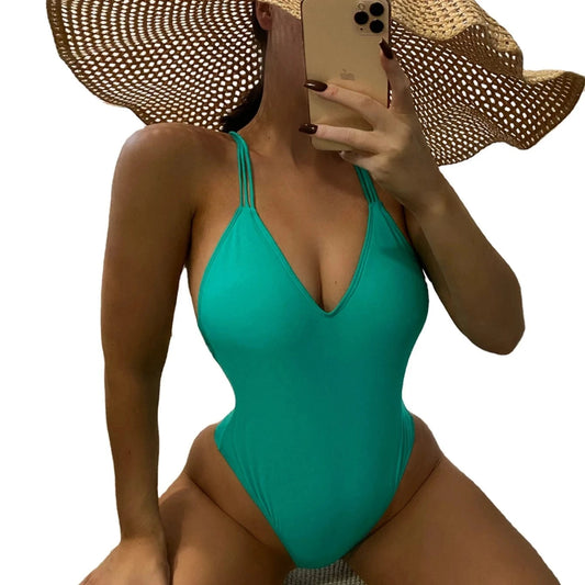2024 One Piece Women's Swimsuit Sexy Backless Bikini Tight Beach Swimwear for  Summer Beach Swimming Pool One Piece