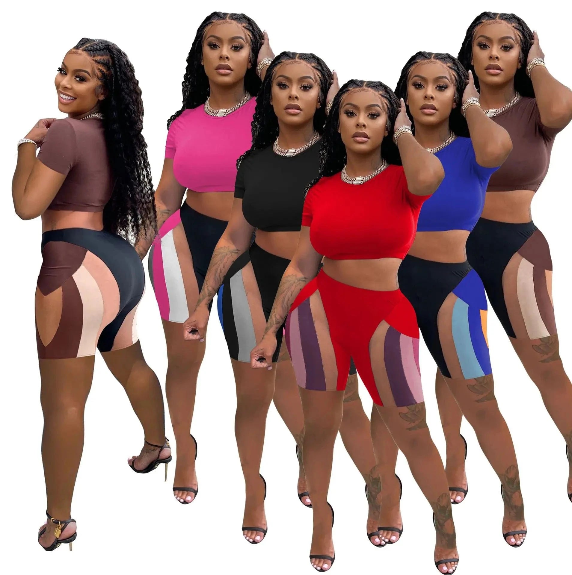 2024 outfits matching summer 2 piece set plus size women's sets women clothing two piece short set