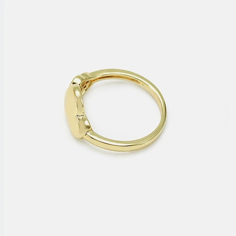 2024 popular gold-plated sweet and elegant ladies jewelry heart-shaped ring