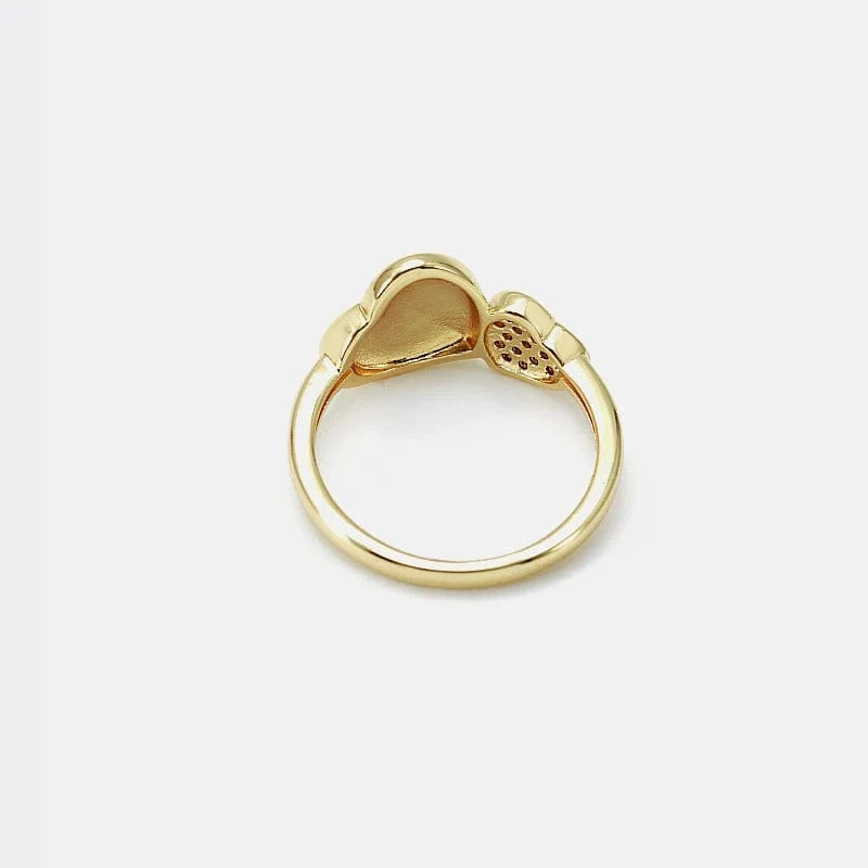 2024 popular gold-plated sweet and elegant ladies jewelry heart-shaped ring