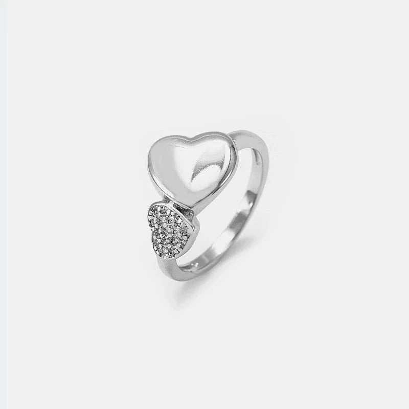 2024 popular gold-plated sweet and elegant ladies jewelry heart-shaped ring