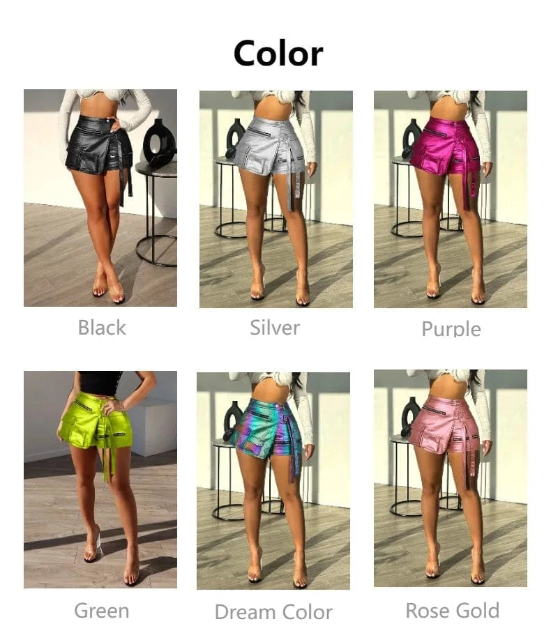 2024 ready to ship S-2XL stylish boutique skirt fashion shiny mini shorts womens skirts