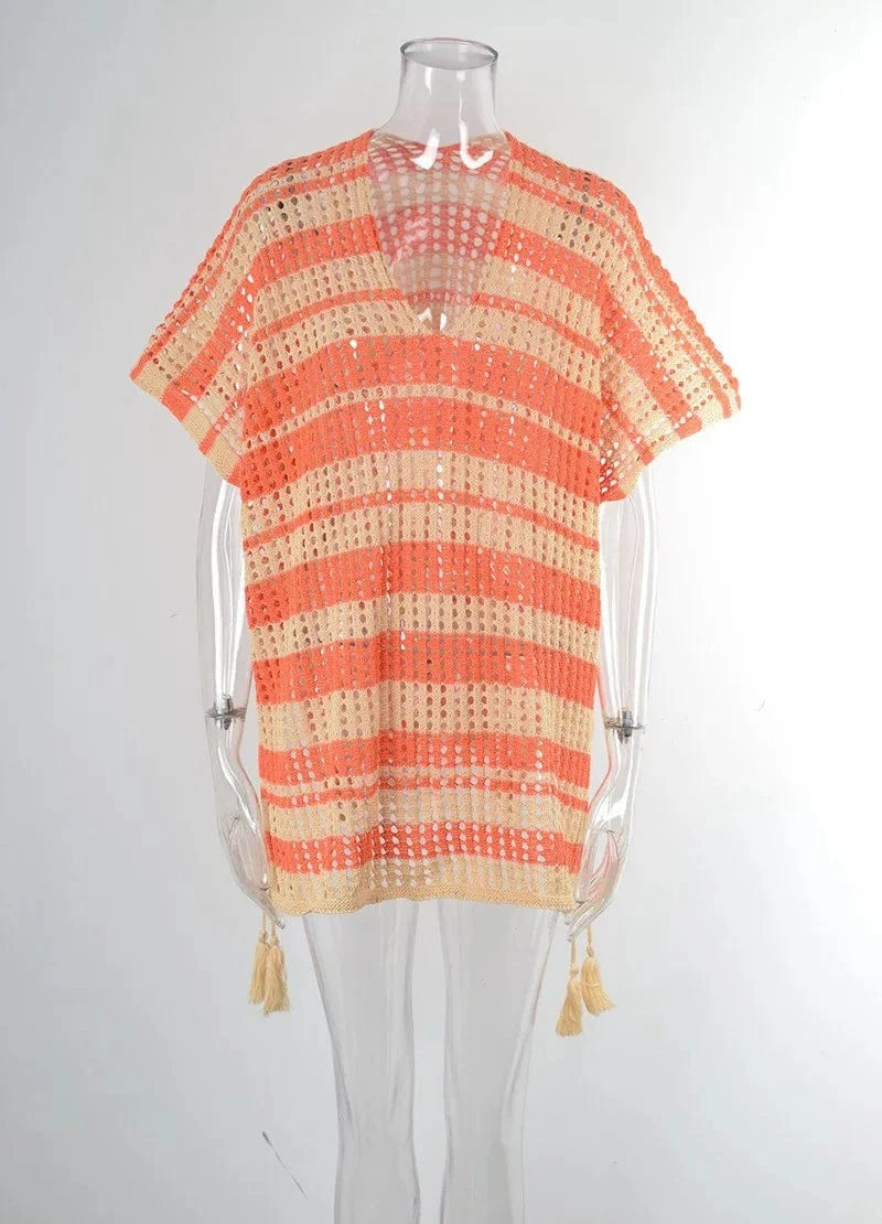 2024 Sexy Crochet Beach Dress Bikini Cover Up Women Beach Wear Hollow Out Swimsuit Summer Outfits Women Swimwear Cover Ups