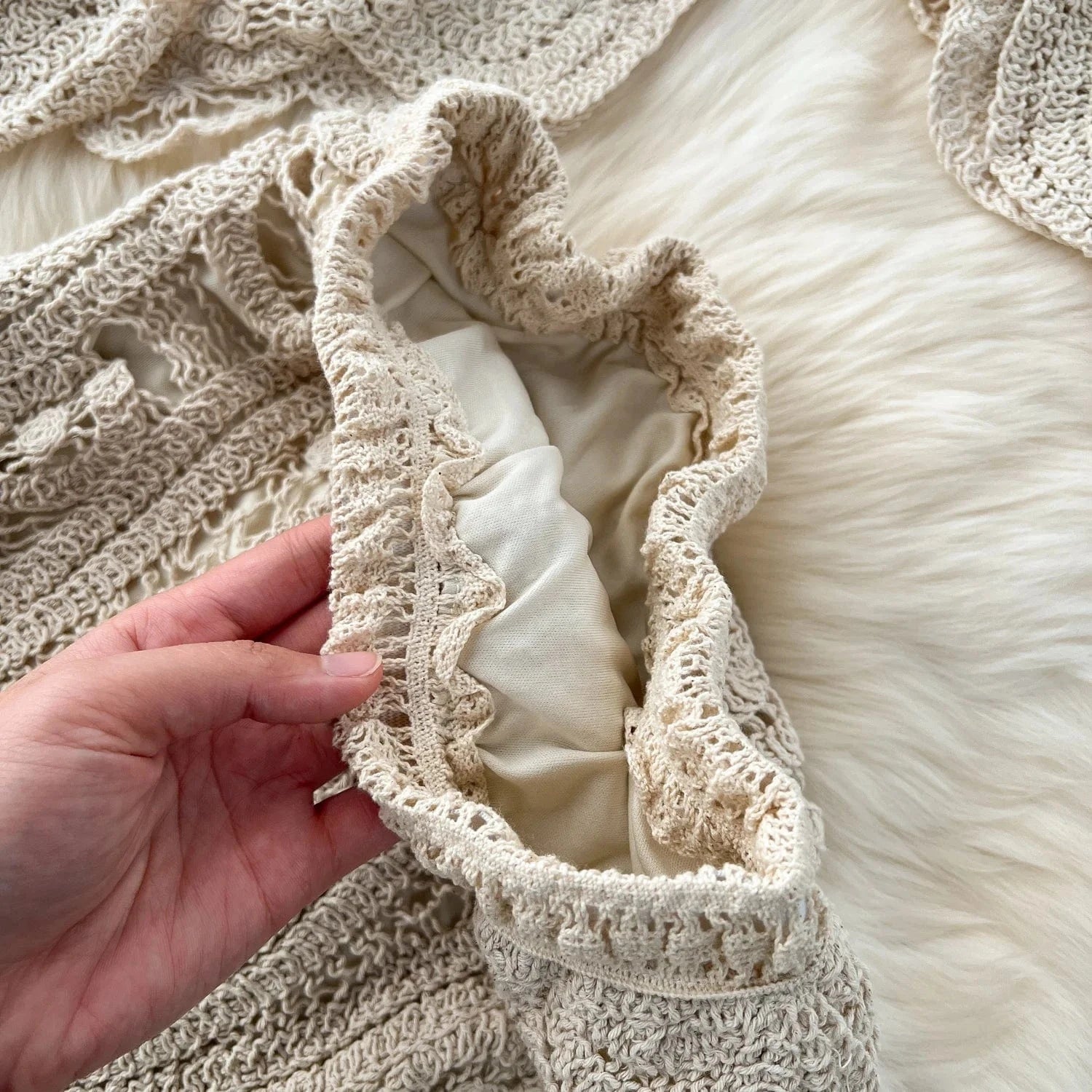 2024 Sexy Crochet Outfit Sleeveless Top And Midi Skirt 2 Piece Set For Women