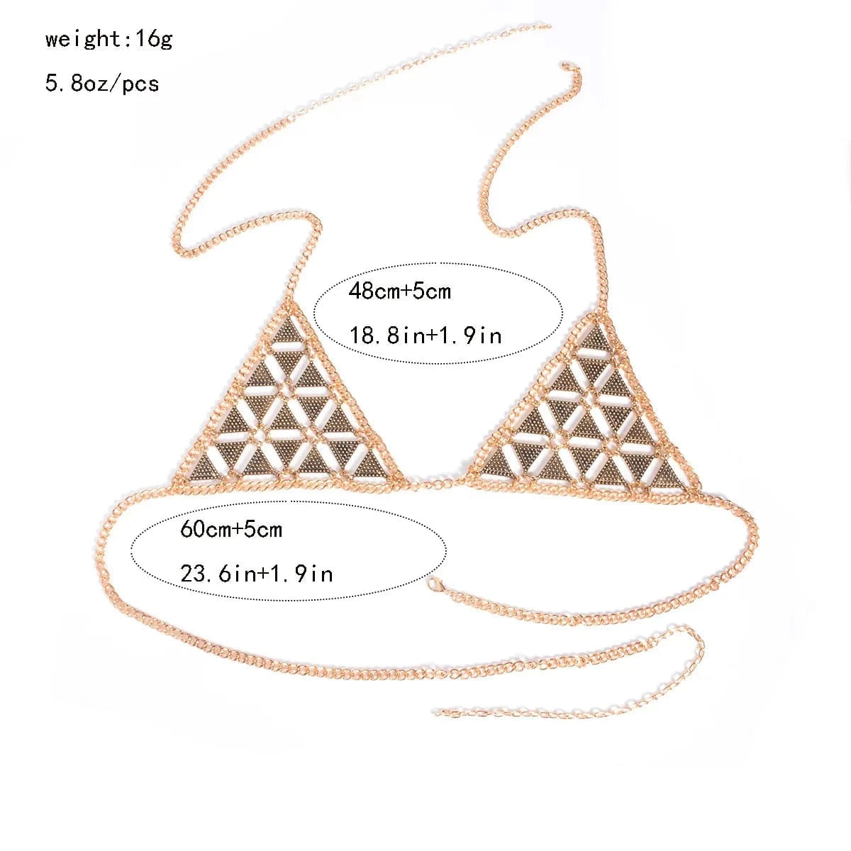 2024 Sexy Nightclub Ballroom Party Women Accessories Crystal Slave Body Chain Bikini Bra Beach Triangle Handmade Jewelry