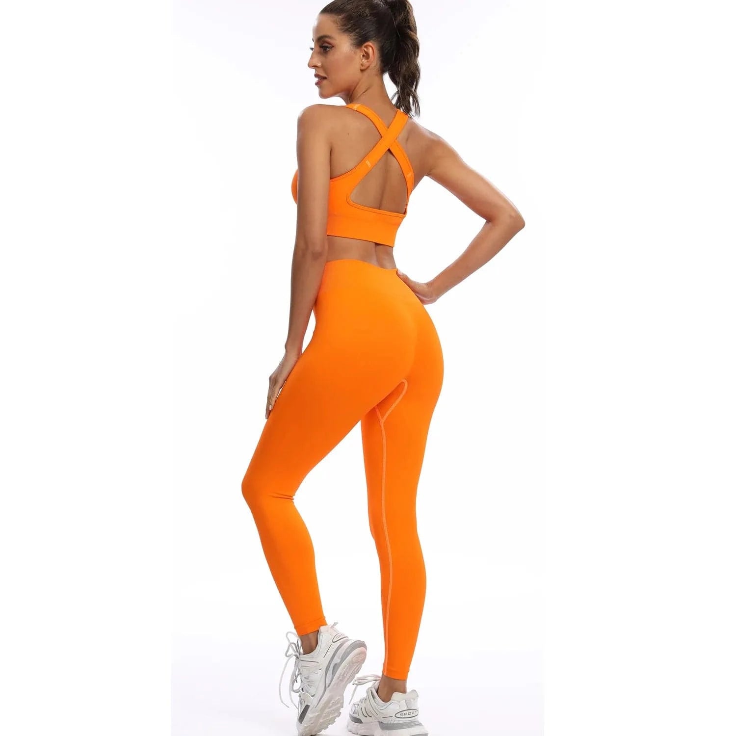 2024 Sexy Seamless Cross Sports Bra Leggings Workout Gym Fitness Yoga Sets For Women