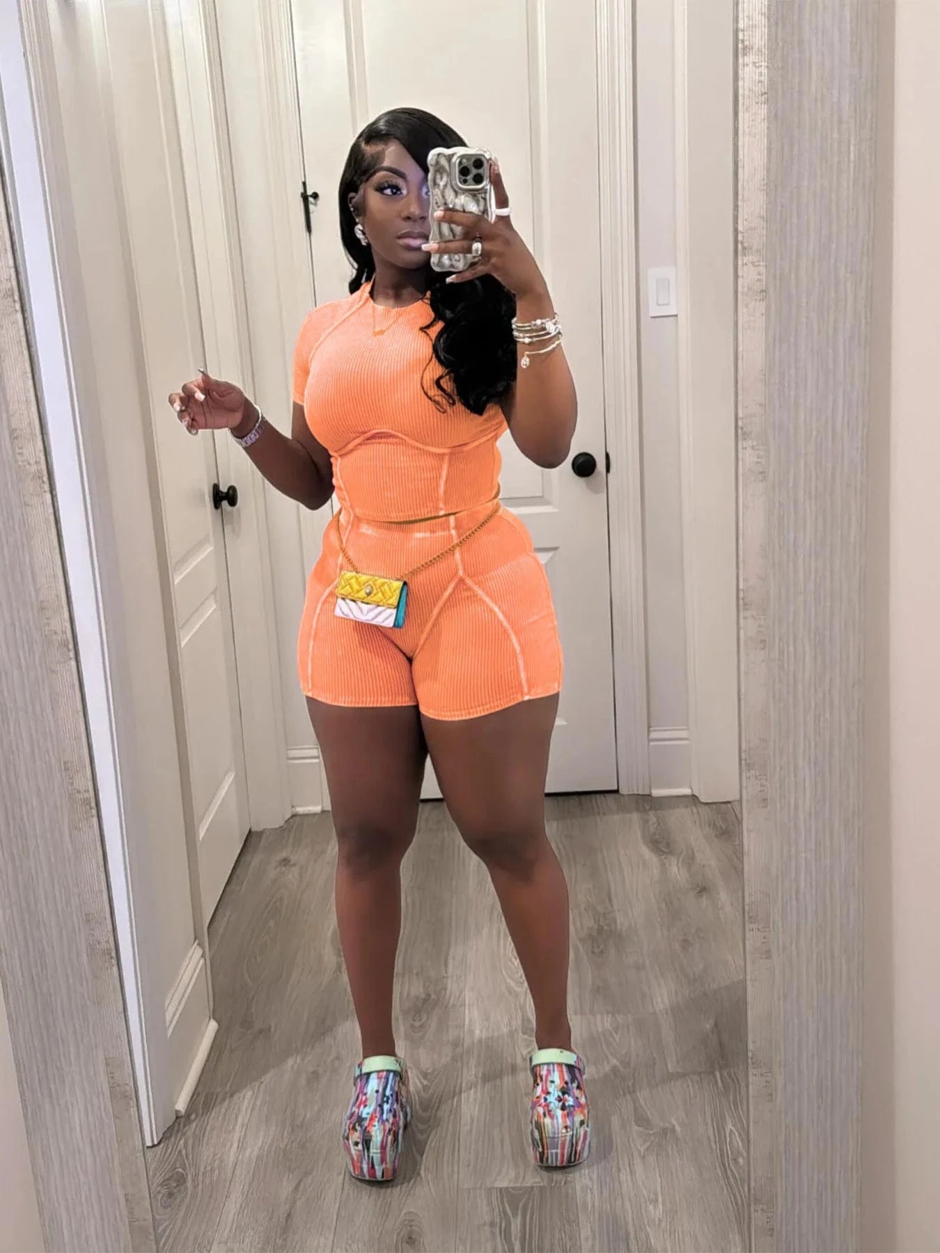 2024 sexy summer matching sets outfits y2k crop tops acid wash sweat shorts