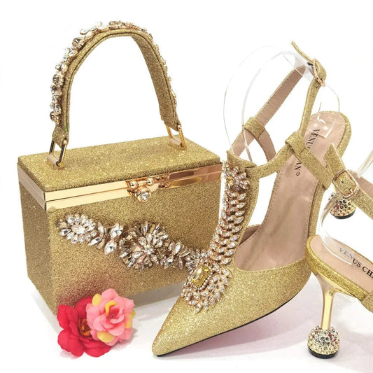 2024 shoes women high heels pumps big bag matching shoe set Italian handbags for ladies