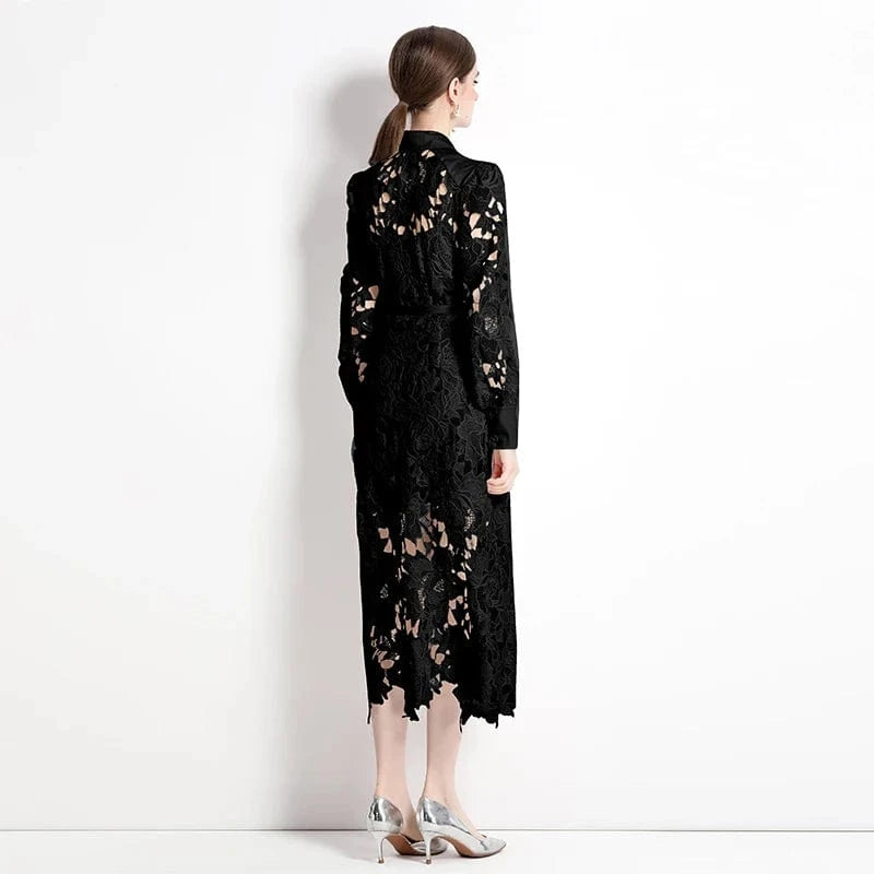 2024 Spring and Autumn European and American Style Dress Women's Summer Water Soluble Lace Small and Luxury Style XY1986096