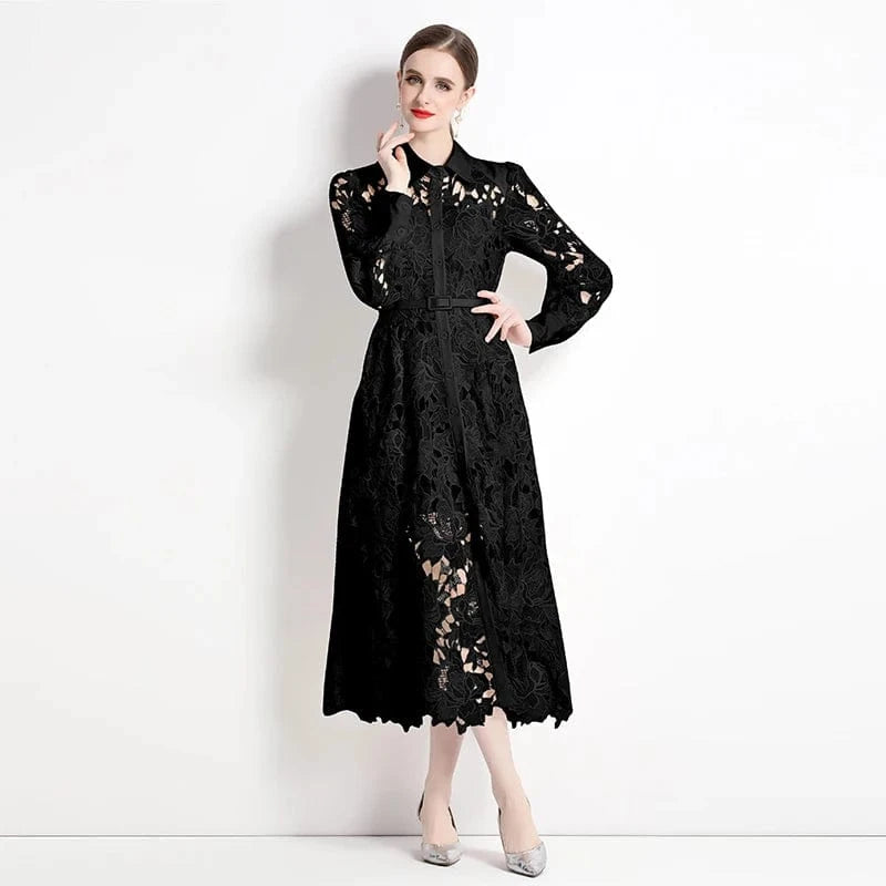 2024 Spring and Autumn European and American Style Dress Women's Summer Water Soluble Lace Small and Luxury Style XY1986096