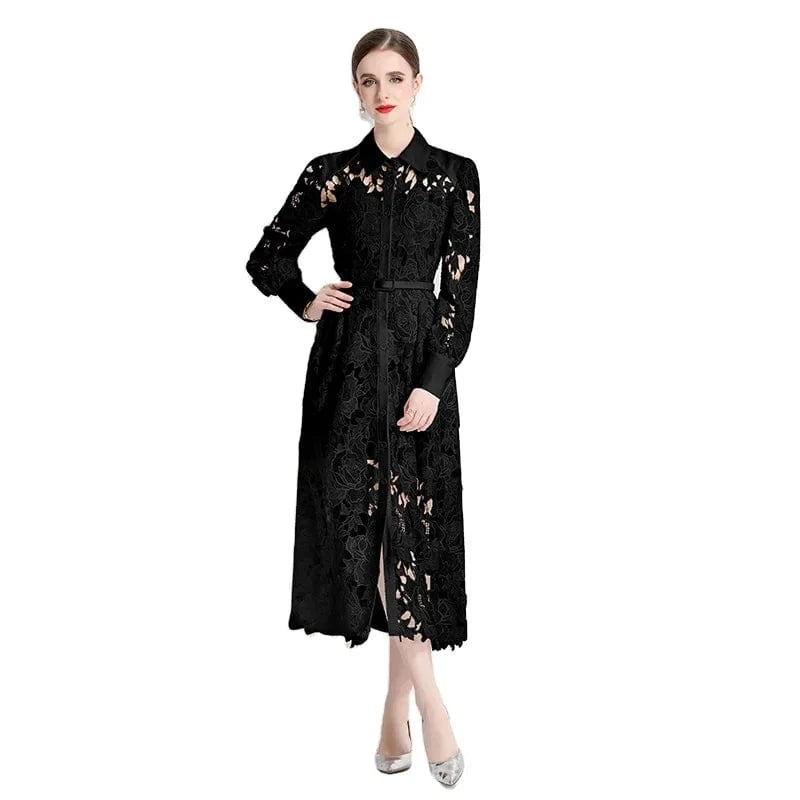 2024 Spring and Autumn European and American Style Dress Women's Summer Water Soluble Lace Small and Luxury Style XY1986096