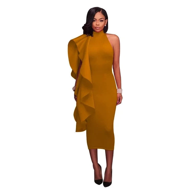 2024 spring and summer hot new women's ruffles sexy Slim package hip dress hosting annual meeting evening dresses