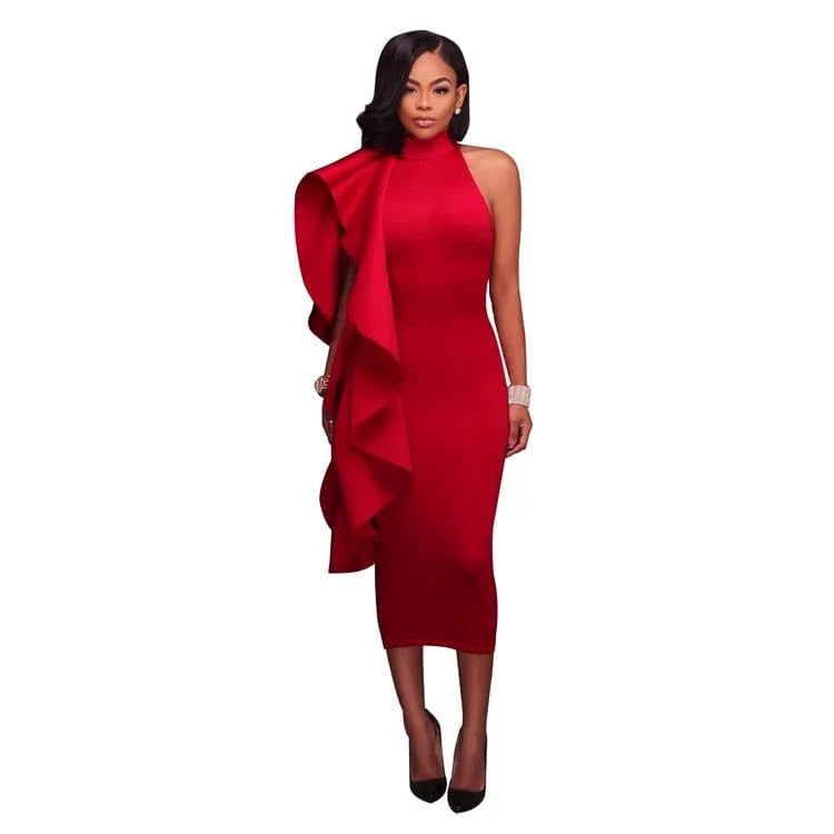 2024 spring and summer hot new women's ruffles sexy Slim package hip dress hosting annual meeting evening dresses