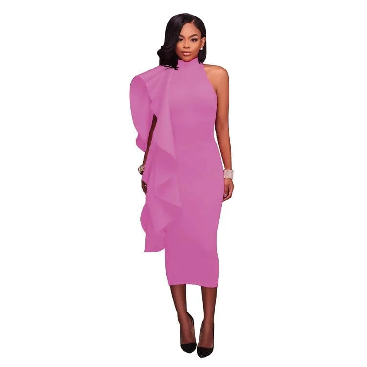 2024 spring and summer hot new women's ruffles sexy Slim package hip dress hosting annual meeting evening dresses