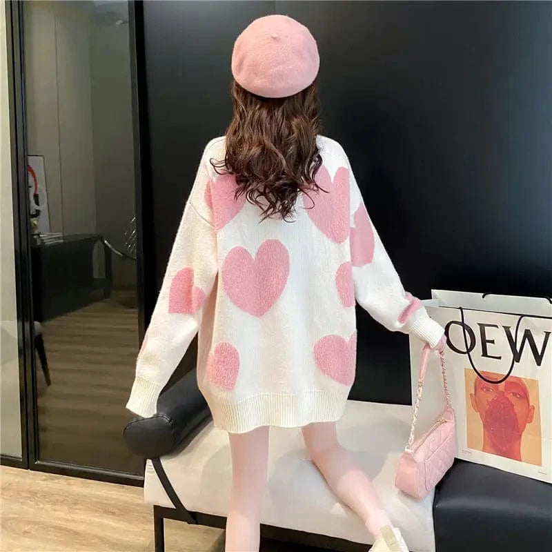 2024 Spring Autumn New Arrival fashion women  loose  young ladies lazy style Pearl sweater