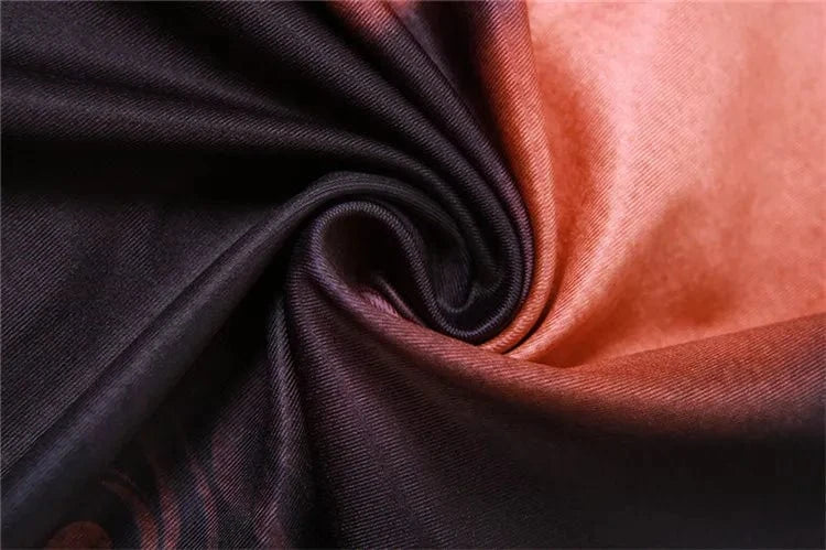 2024 Spring Autumn Women Above Knee Milk Silk Dress 3D Body Print Mini Dress