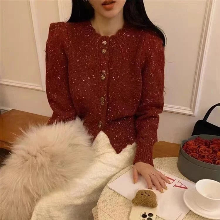 2024 Spring  lady fashionable new arrival crew neck long sleeve coat regular model sweater cardigan