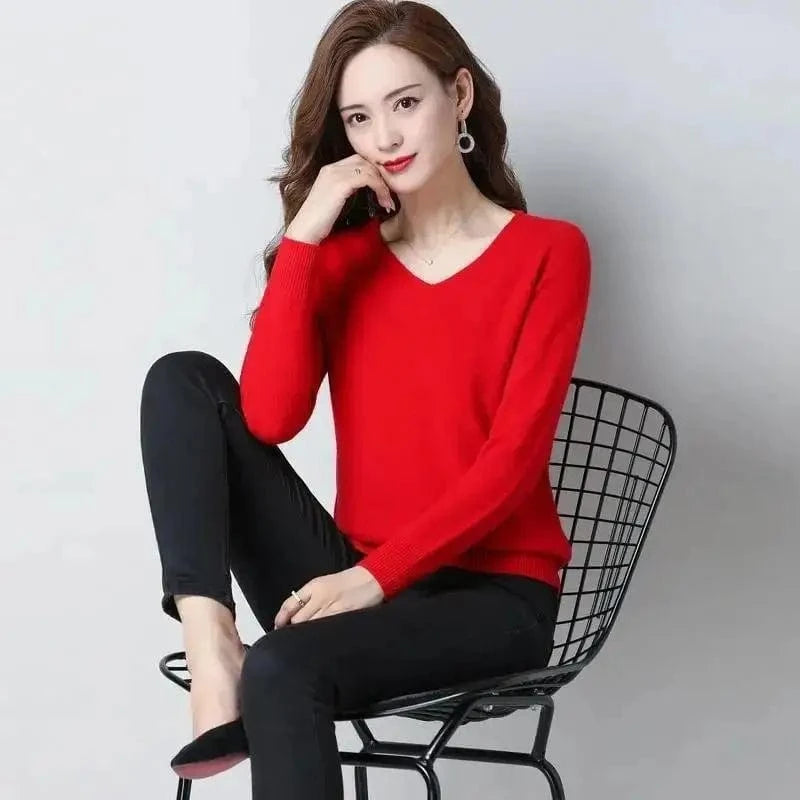 2024 spring new arrival fashion lady middle high neck long sleeve slim fit patchwork  women sweater
