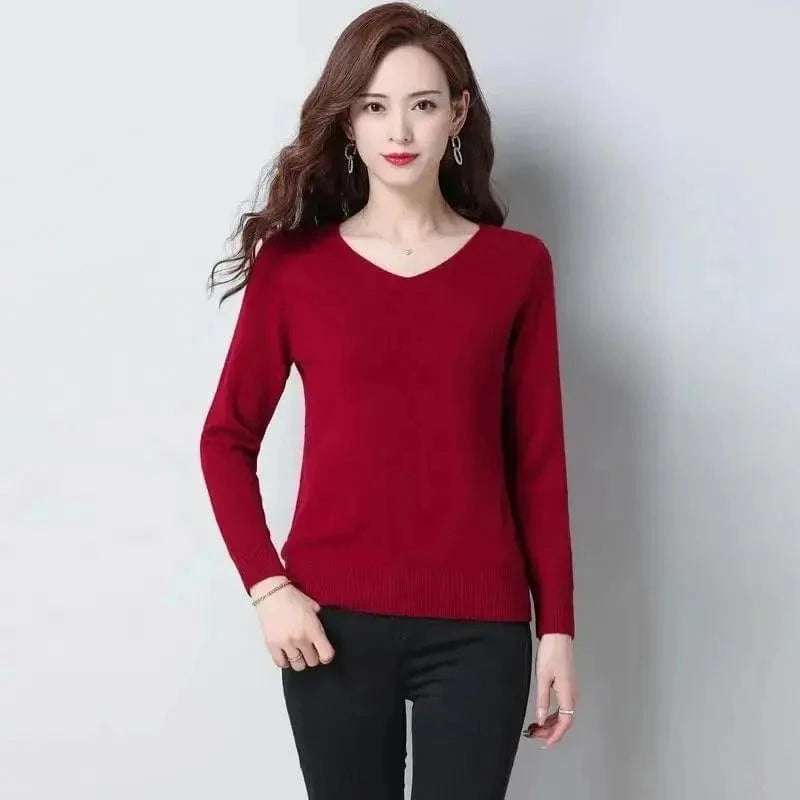 2024 spring new arrival fashion lady middle high neck long sleeve slim fit patchwork  women sweater