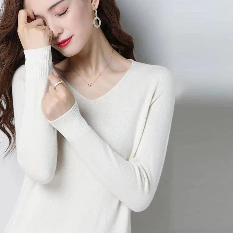 2024 spring new arrival fashion lady middle high neck long sleeve slim fit patchwork  women sweater