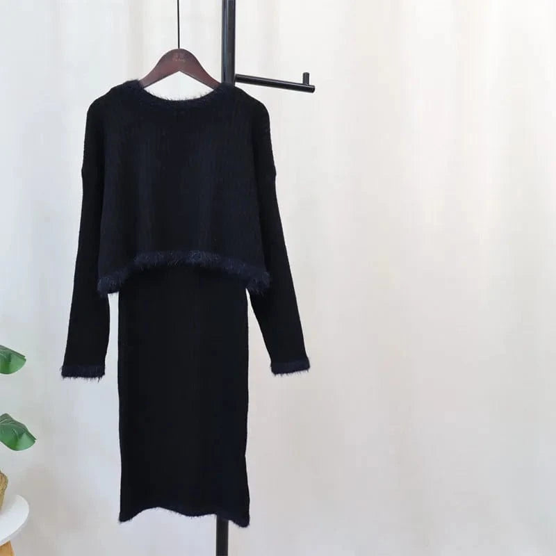 2024 spring new arrival fashion lady oversized women sweater dress set